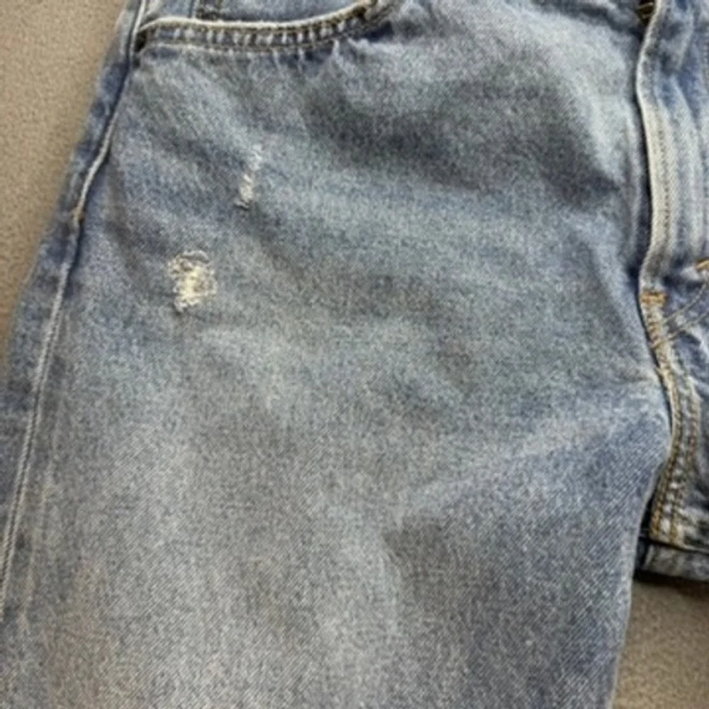 Levi's 505 C‎ Mens W31 Blue Straight Distressed Cut Off Raw Hem Vintage Rocker